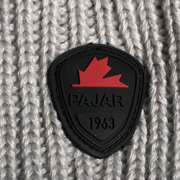 Pajar Ventura Cable Knit Cuffed Hat Color Silver With Pom Pom OS NWT - Picture 4 of 13